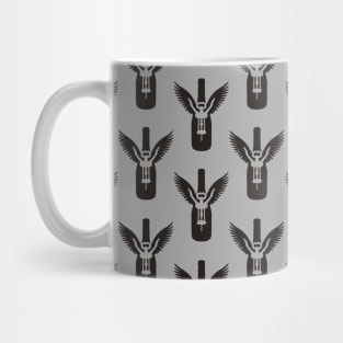 Wine Bottle with Wings Pattern Mug